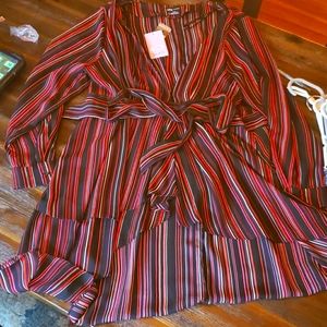 Size 16 high low long wrap blouse